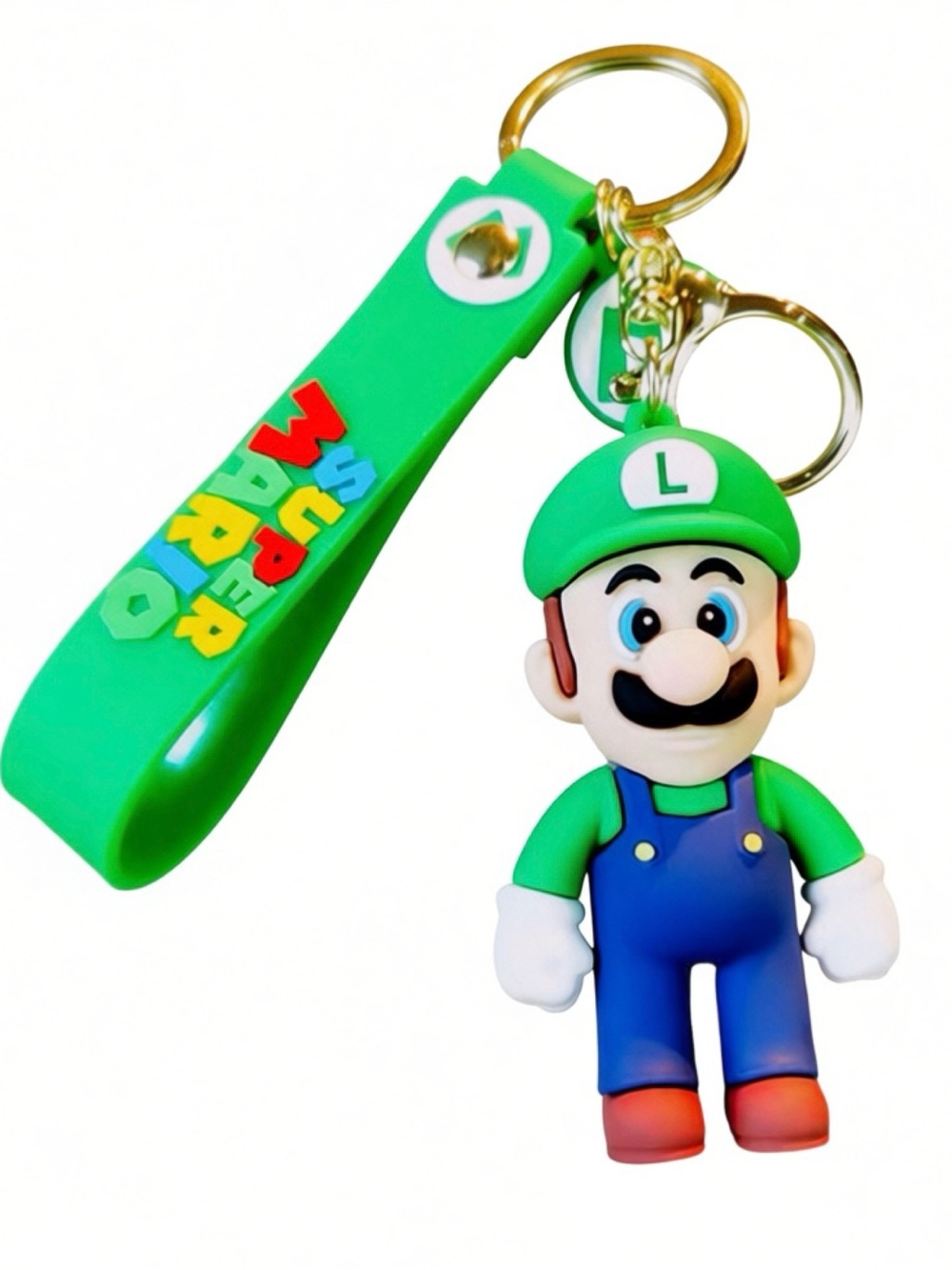 Super Mario Bros Luigi Silicone Keychain Bag Charm